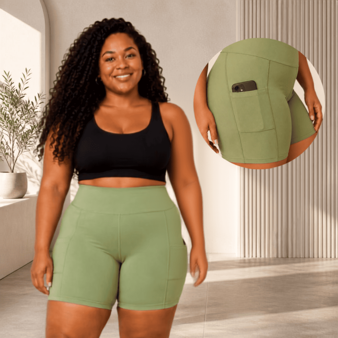 Shorts Plus Size Pro: com Bolsos Estratégicos